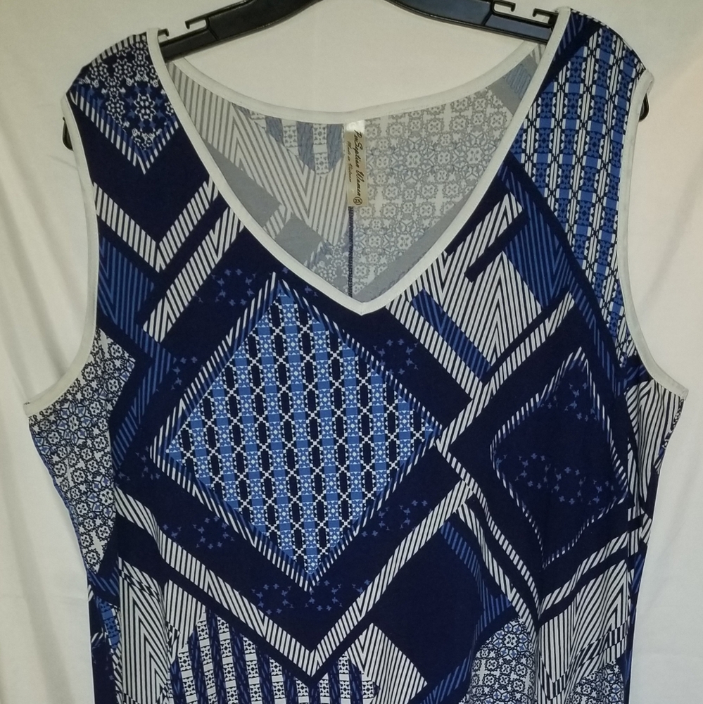 Multi blue/white design dress size 2x